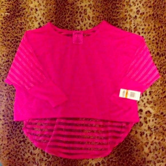 Pink long sleeve crop top