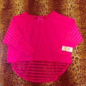 Pink long sleeve crop top