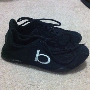 **Reduced**Bebe black tennis shoes