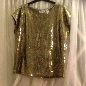 Vintage gold sequin Short sleeve medium