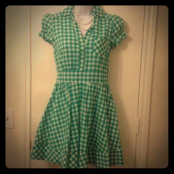 ♦Sold!!! Green gingham dress.