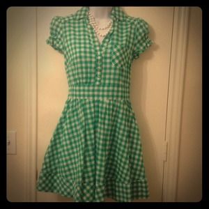 ♦Sold!!! Green gingham dress.