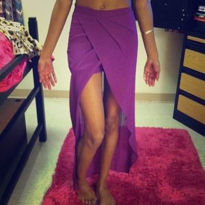Purple sheer maxi skirt