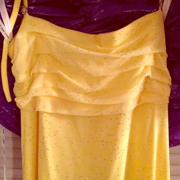 long yellow evening gown
