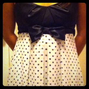 Strapless polka dot dress