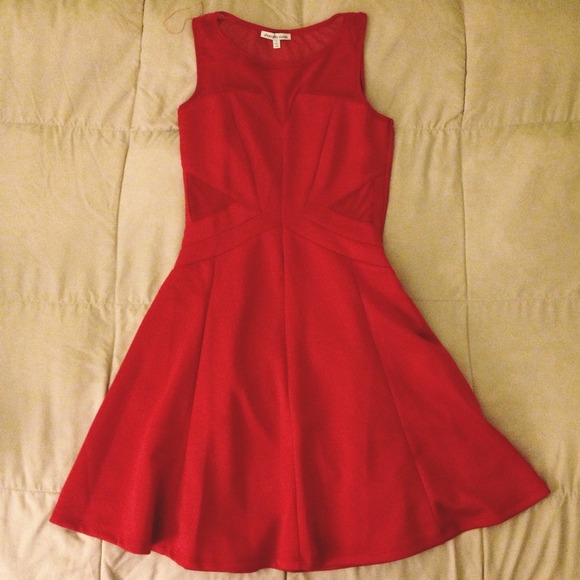 Charlotte Russe Dresses & Skirts - (SOLD) Mesh Cutout Scuba Skater Dress