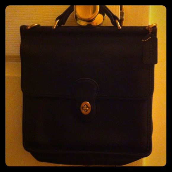 HOLDING! 👜Coach Black Leather Tablet Bag or Purse