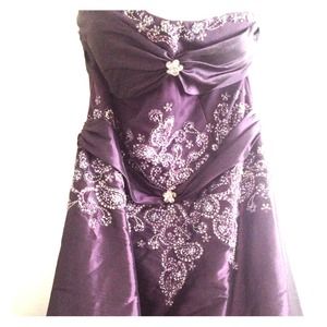 Full length purple dress