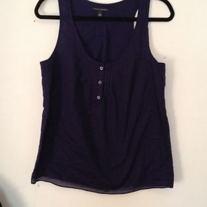 Indigo linen tank
