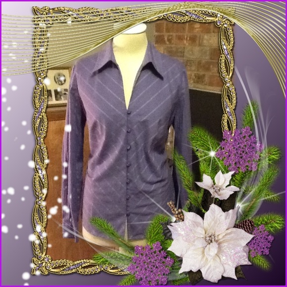 Jones New York Signature Petite Purple Blouse