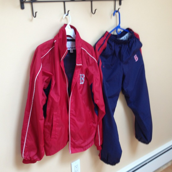 Matching Red Sox wind suit