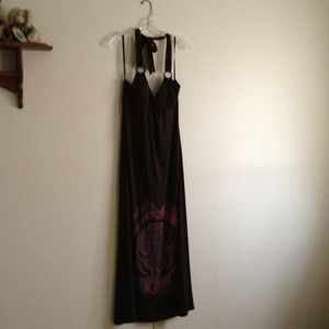 Brown dress with flower