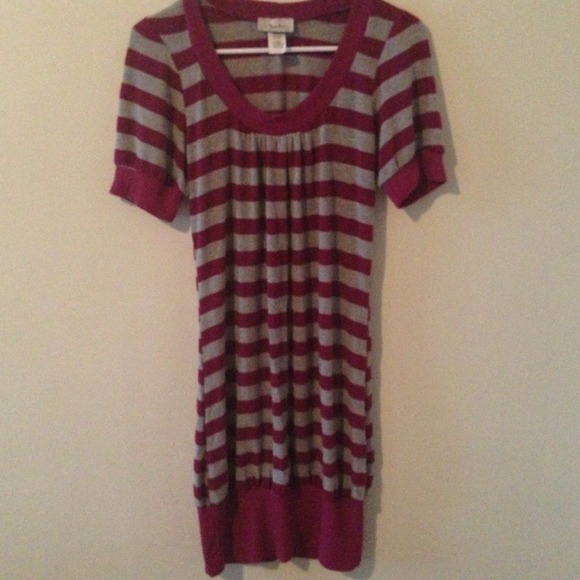 Grey Purple Fitted Dress