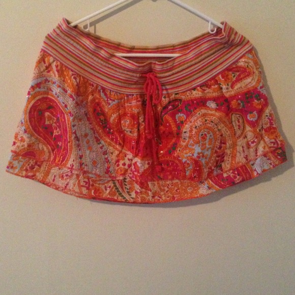 Cute Tiered Multi Color Skirt