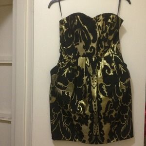 Black & Gold strapless Dress