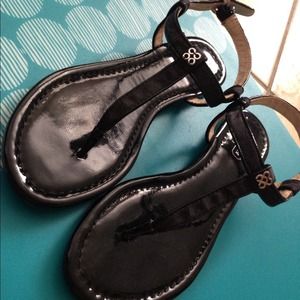 A size 6, black coach sandals!