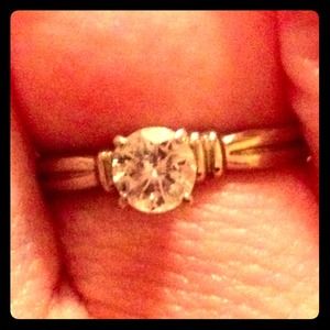 1/2 carat Diamond Solitaire White Gold Ring 14k