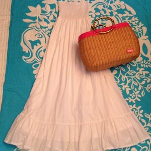 Victoria's Secret Small White Swissdot Maxi Dress