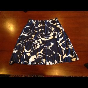 Navy J.Crew Floral Skirt and Sweater