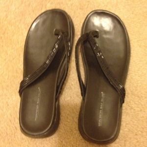 RESERVED Until 4/25 Black sandals sparkle beads.