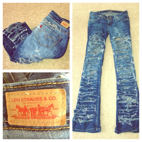 Levi's Denim - Custom cut destroyed Levi's