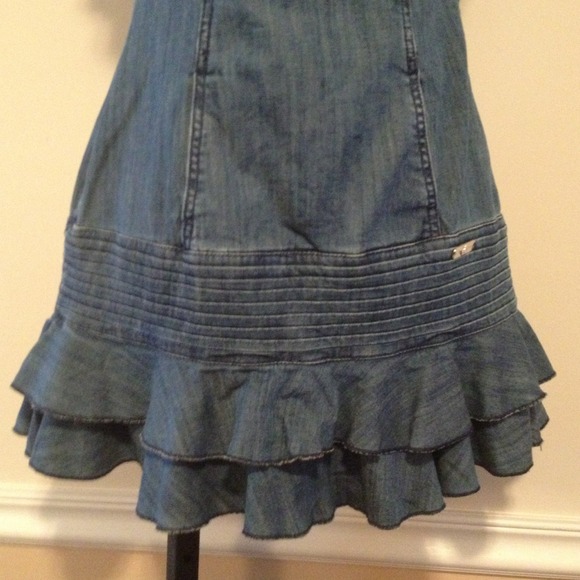 Apple bottom denim strapless denim dress. - Picture 3 of 4