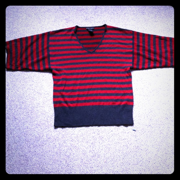 ❌SOLD❌Red and gray striped sweater
