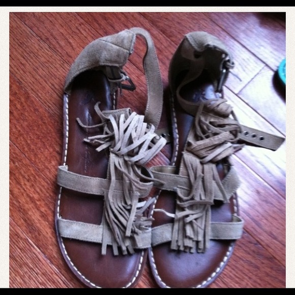 American Eagle Fringe Suede Sandal
