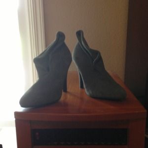 Gray suede ankle boots