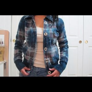 Blue Tie Dye Plaid Jacket
