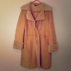 Shearling coat, car length