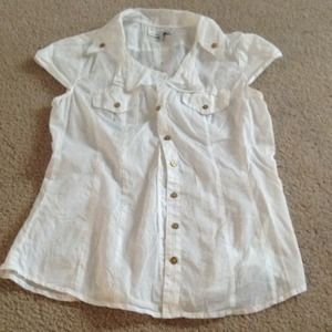 White sleeveless shirt by express