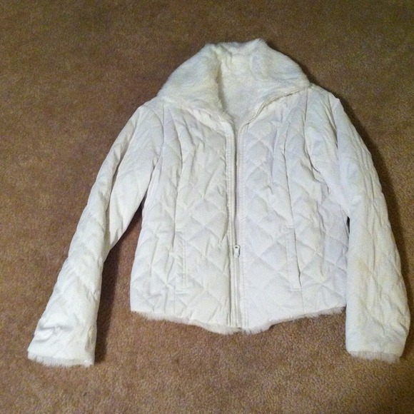 Charlotte Russe reversible faux fur white coat