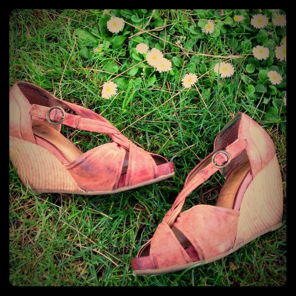 Anthropologie wooden heel wedges (Lucky Penny)
