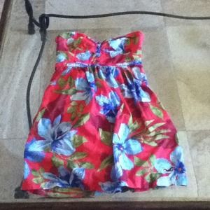 Strapless floral hollister dress