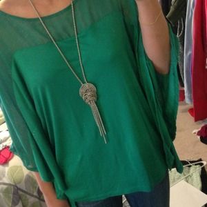 Emerald green slouchy top