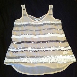 Sheer sequin tank