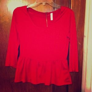 Peplum top (red)