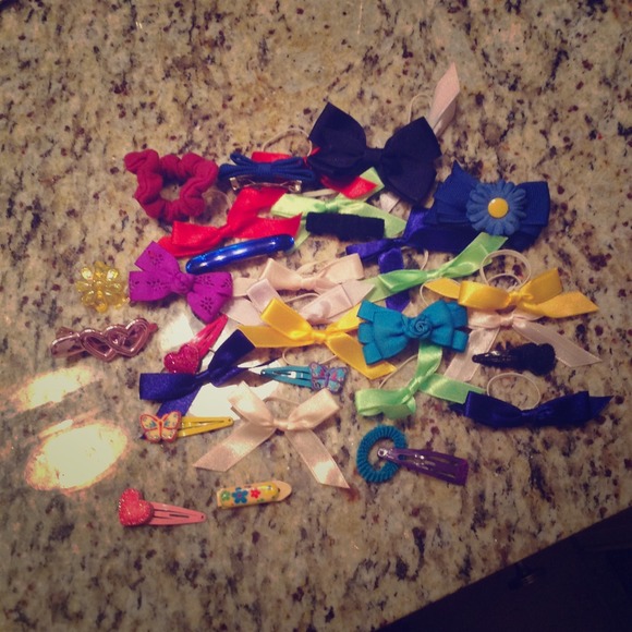 131) Hair clips, bows, & ties lot/bundle!