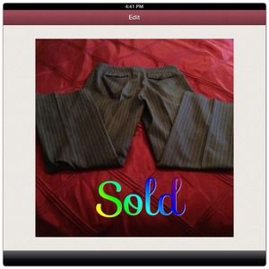 ANN TAYLOR LOFT striped gray dress pants