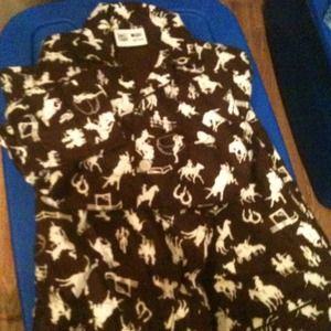 NEW Men's Xlg Cowboy Print Flannel PJ's