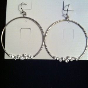 Hoop Earrings and 2 teardrops all with rhinestones