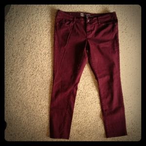 Oxblood Colored Skinny Jeans