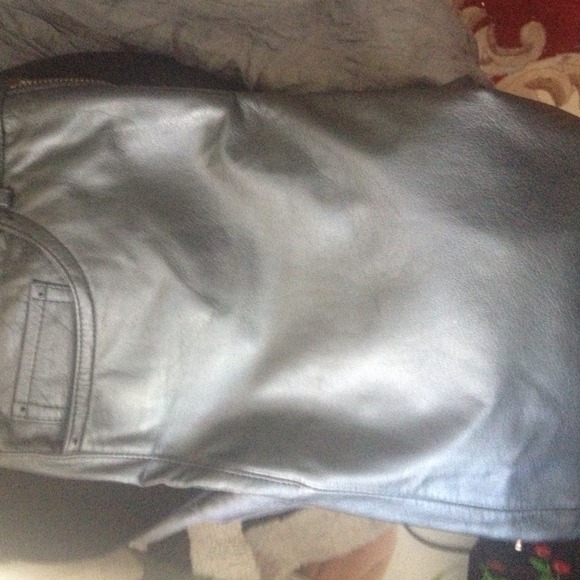 🍀LUCKY BRAND🍀 nwot RARE!!! LEATHER JEANS - Picture 3 of 4