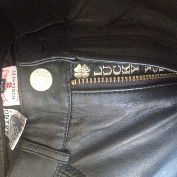 🍀LUCKY BRAND🍀 nwot RARE!!! LEATHER JEANS - Picture 4 of 4