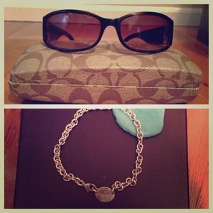 Coach sunglasses and Tiffany necklace BUNDLE!