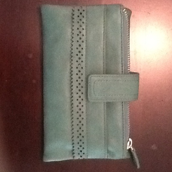 Turquoise leather wallet