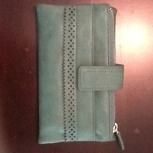 Turquoise leather wallet