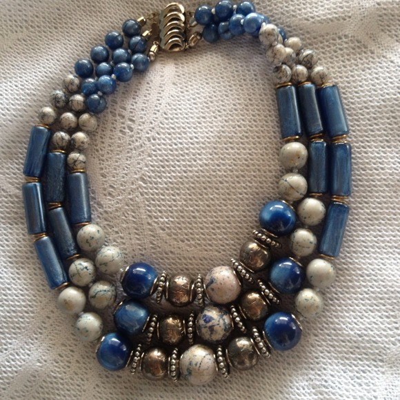 ✨BEAUTIFUL BLUES Multi strand - high end choker✨💜 - Picture 3 of 4