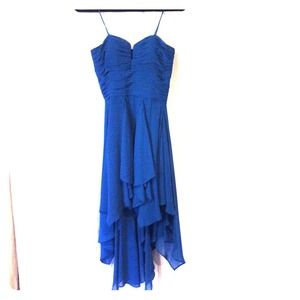 Teal blue strapless dress